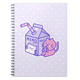 Cuaderno Kawaii lindo gato con Personalizado de caja de lec