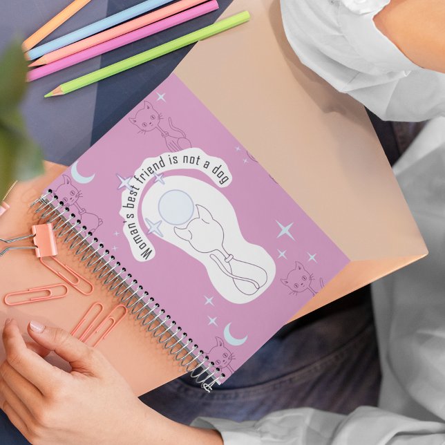 Cuaderno Kawaii Luna de gato rosa de 8,5 pulgadas (Subido por el creador)