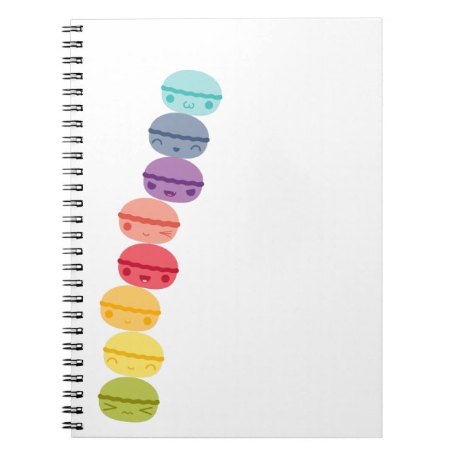 Cuaderno Kawaii Macarons apilado arco iris (Frente)