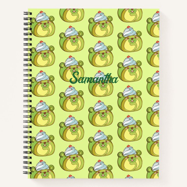Cuaderno Kawaii Matcha Torta de Oso Rollo Suizo (Anverso)