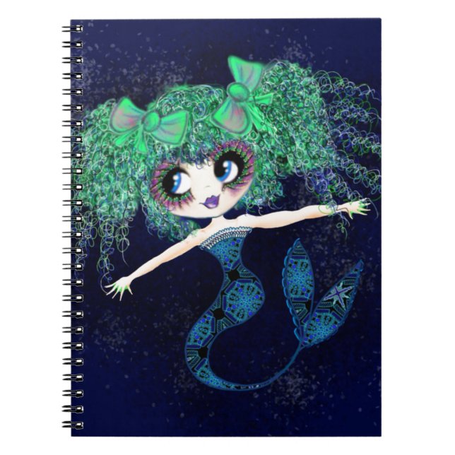 Cuaderno Kawaii Mermaid tan linda (Frente)