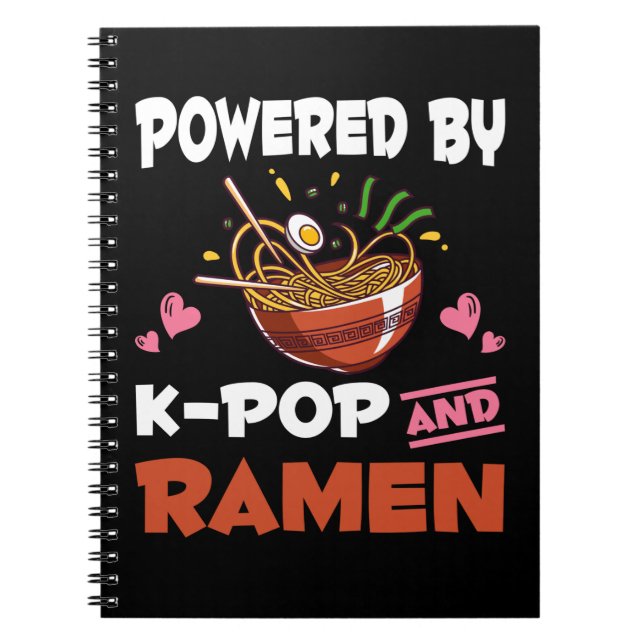 Cuaderno Kawaii Noodles Kpop adicto al K-pop y Ramen (Frente)