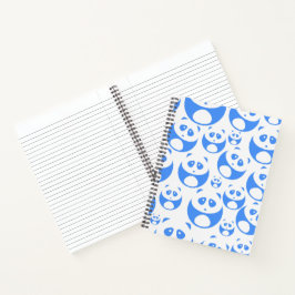Cuaderno Kawaii Panda Baby Blue and White Pattern