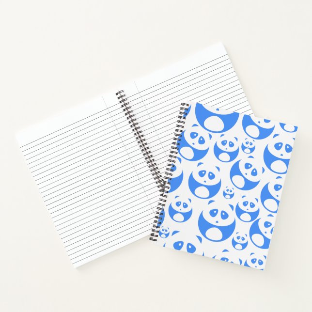 Cuaderno Kawaii Panda Baby Blue and White Pattern (Interior)