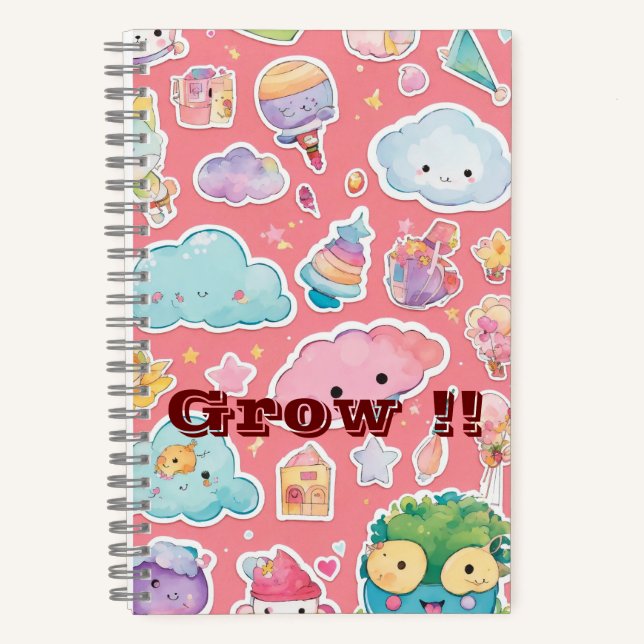 Cuaderno "Kawaii Pastel Bliss: Bloc de notas en espiral (Anverso)