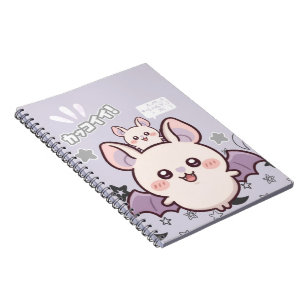 Cuaderno Kawaii Pastel Lavender Bat & Baby Notebook – Cute 