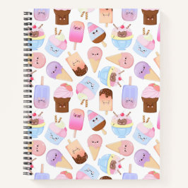 Cuaderno Kawaii Patrón Popsicle Cr De Hielo De Mano Adorabl
