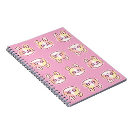 Cuaderno Kawaii Pink Kitty Pattern Spiral Notebook 