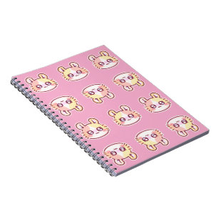 Cuaderno Kawaii Pink Kitty Pattern Spiral Notebook 