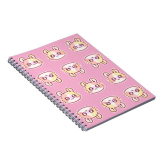Cuaderno Kawaii Pink Kitty Pattern Spiral Notebook
