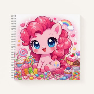 Cuaderno Kawaii Pink Pony Chibi Art – Sweet Candy & Cupcake