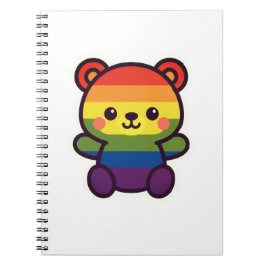 Cuaderno Kawaii Rainbow Teddy - Una elegante fiesta del org