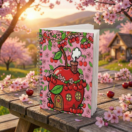 Cuaderno Kawaii Red Cherry Vibes Cute Girly Aesthetic