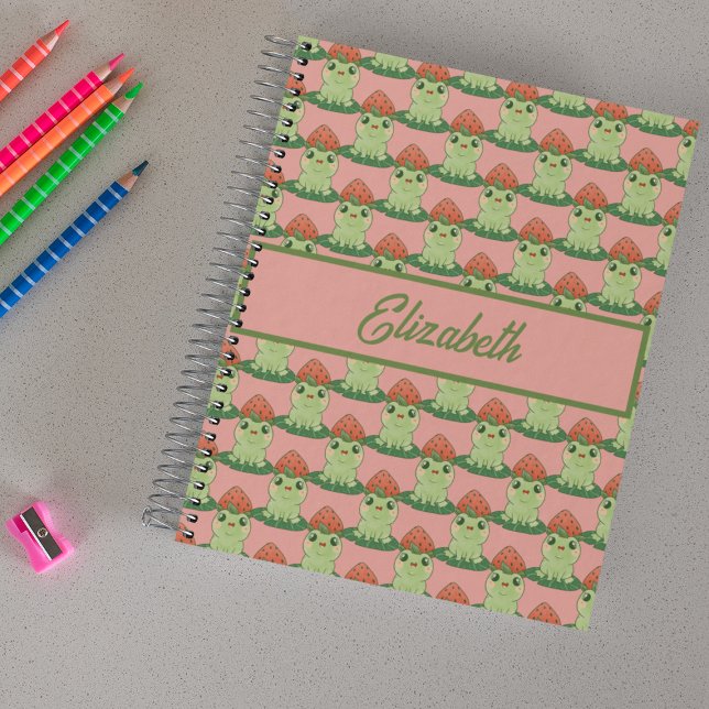 Cuaderno Kawaii Strawberry Frog Anime Pink personalizado (Subido por el creador)