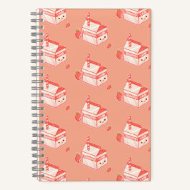 Cuaderno Kawaii Strawberry Milk Carton - Cute Aesthetic Art