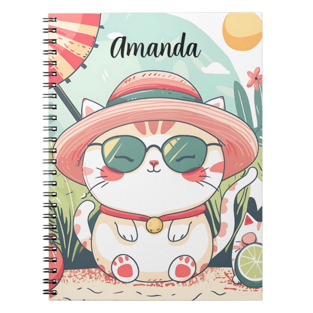 Cuaderno Kawaii Summer Cat (Frente)