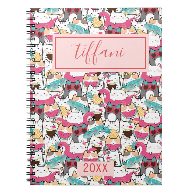 Cuaderno Kawaii Summer Cute Kitty Gats (Frente)
