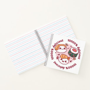 Cuaderno kawaii sushi con citas graciosas para el amante ne