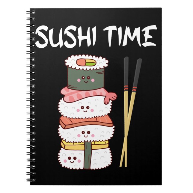Cuaderno Kawaii Sushi Time Anime Cuece Comida Japonesa (Frente)