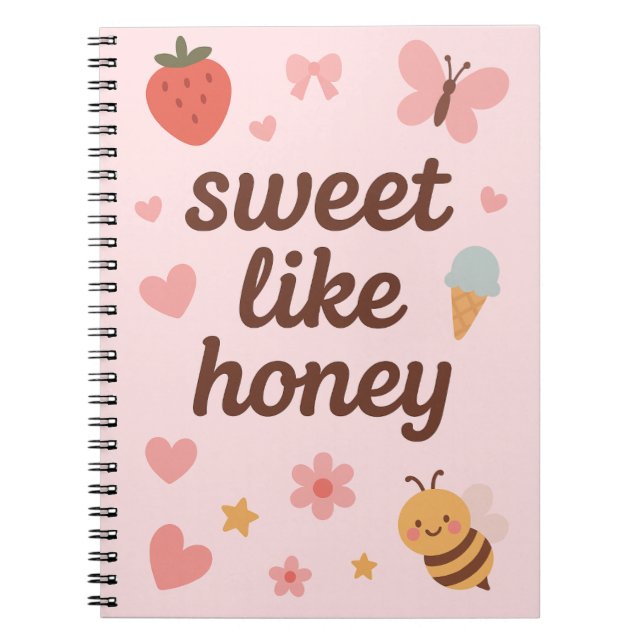 Cuaderno Kawaii Sweet Girl Pink Bee Aesthetic – Cute Design (Frente)