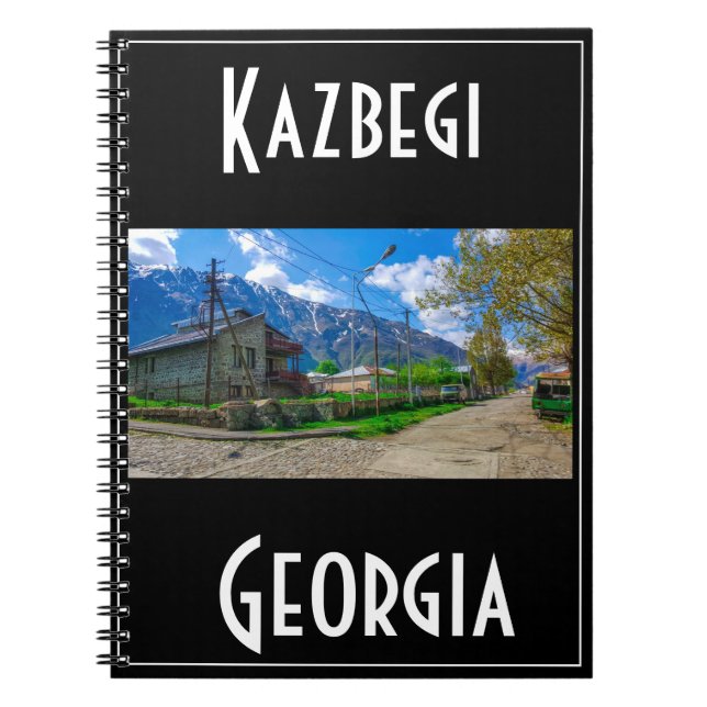 Cuaderno Kazbegi Stepantsminda Georgia Caucuses Montañas (Frente)
