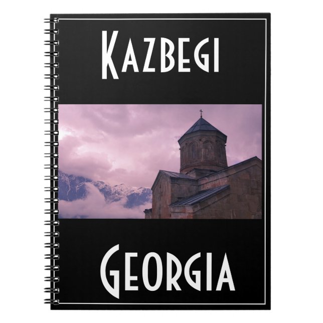 Cuaderno Kazbegi Stepantsminda Georgia Caucuses Montañas (Frente)