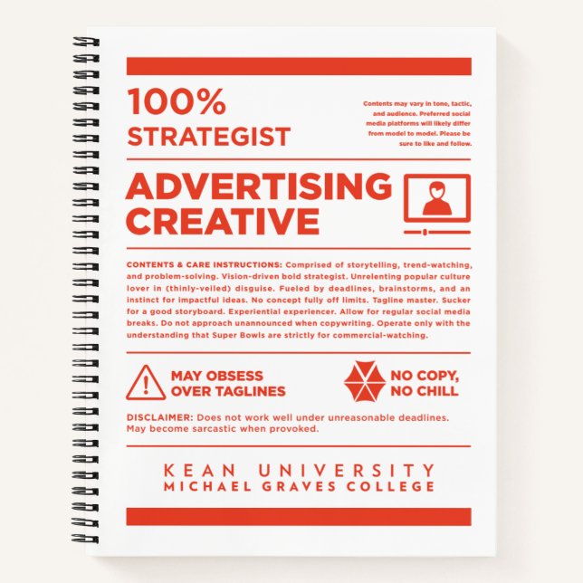 Cuaderno Kean MGC Advertising Care Label (Anverso)
