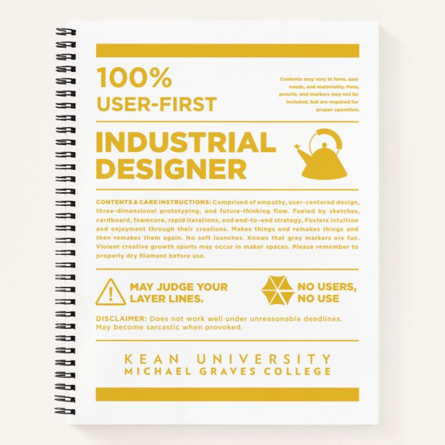 Cuaderno Kean MGC Industrial Design Care Label (Anverso)