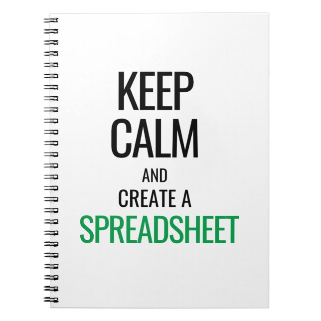 Cuaderno Keep Calm and Create a Spreadsheet - Excel (Frente)
