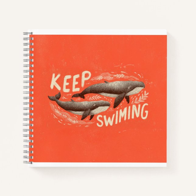 Cuaderno Keep Swimming Whales (Anverso)