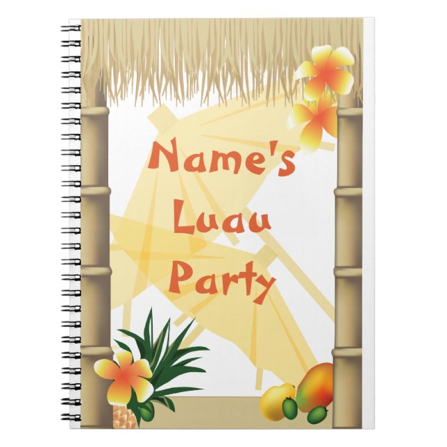 Cuaderno Keepsake Fiesta de Luau Tropical de Hawái (Frente)