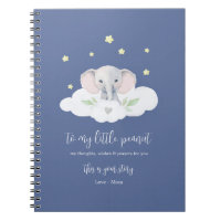 Keepsake Pregancy Journal Blue Modern Elephant