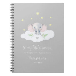 Cuaderno Keepsake Pregancy Journal Gray Modern Elephant