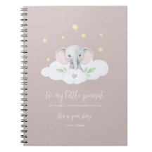 Keepsake Pregancy Journal Pink Modern Elephant