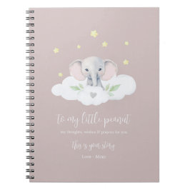 Cuaderno Keepsake Pregancy Journal Pink Modern Elephant