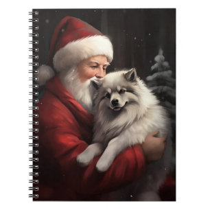 Cuaderno Keeshond Con Navidades festivos de Santa Claus