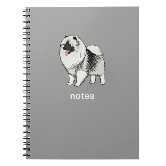 Cuaderno Keeshond con Texto Personalizado (Frente)