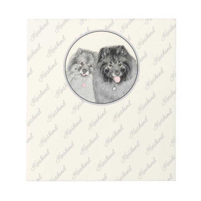 Cuaderno Keeshond Gráficos Keeshond Madre e Hijo (Frente)