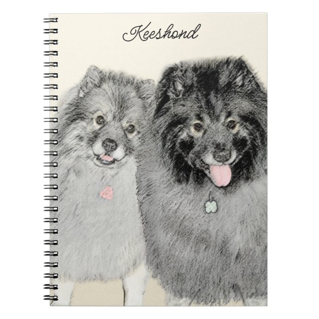 Cuaderno Keeshond Graphics Keeshond Mom and Son (Frente)
