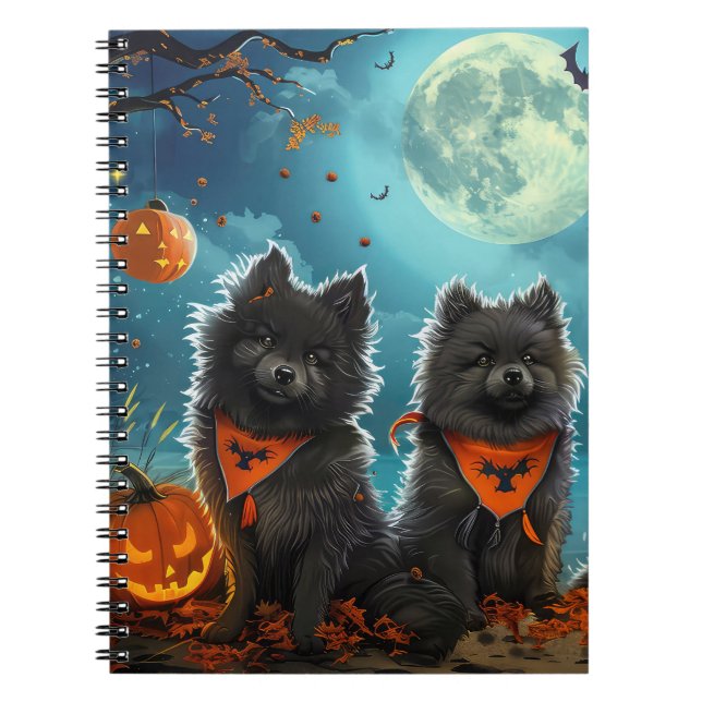 Cuaderno Keeshond Halloween Spooky (Frente)