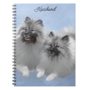 Cuaderno Keeshond Pair de Kees pintura animal original