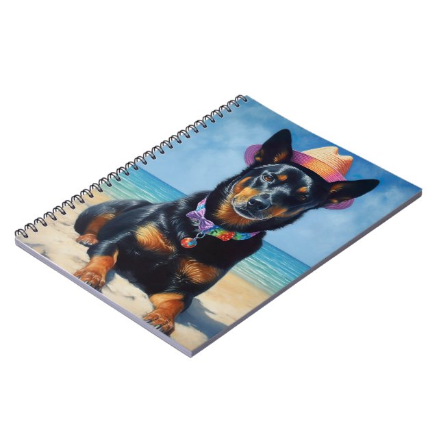 Cuaderno Kelpie australiano en la playa, regalo de verano p (Lado Izquierdo)
