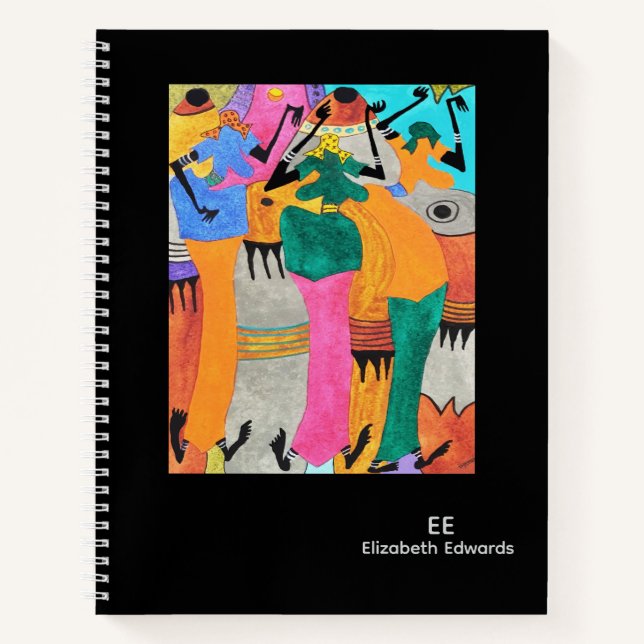 Cuaderno Kenia: Baile de Alegría del Arte Africano (Anverso)