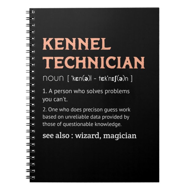 Cuaderno Kennel Technician Definition Kennel Tech Man (Frente)