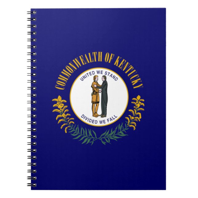 Cuaderno Kentucky: Bandera estatal de la Commonwealth de Bl (Frente)