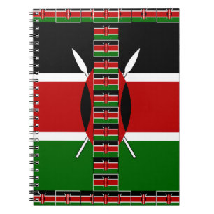 Cuaderno Kenya Seamless Flags Borde tramas de arte
