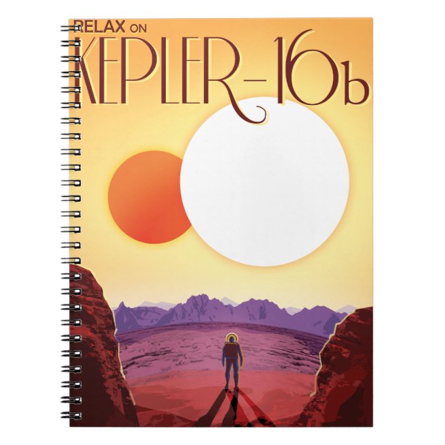 Cuaderno Kepler-16b: Binary Solar Sunset Fine Art Space (Frente)