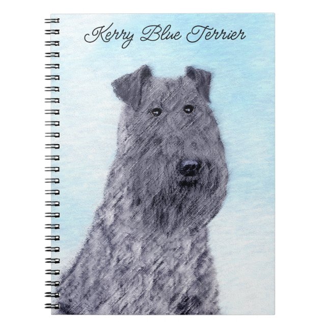 Cuaderno Kerry Blue Terrier Pintura Cute Original Perro Art (Frente)