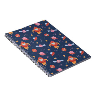 Cuaderno Kids Space Pattern with Rockets & Planets