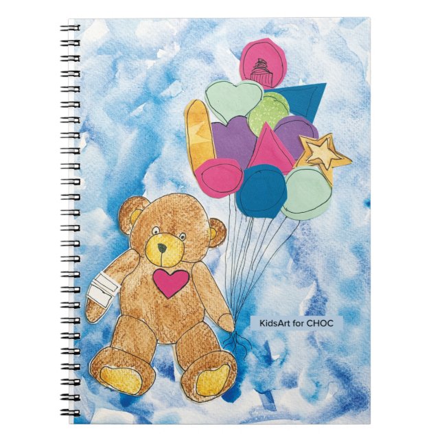 Cuaderno KidsArt para CHOC - Oso con bloc de notas de globo (Frente)